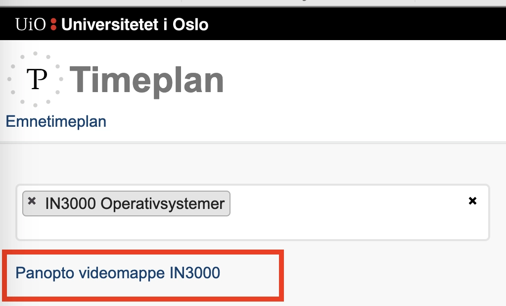 Lenke fra TP emnetimeplan